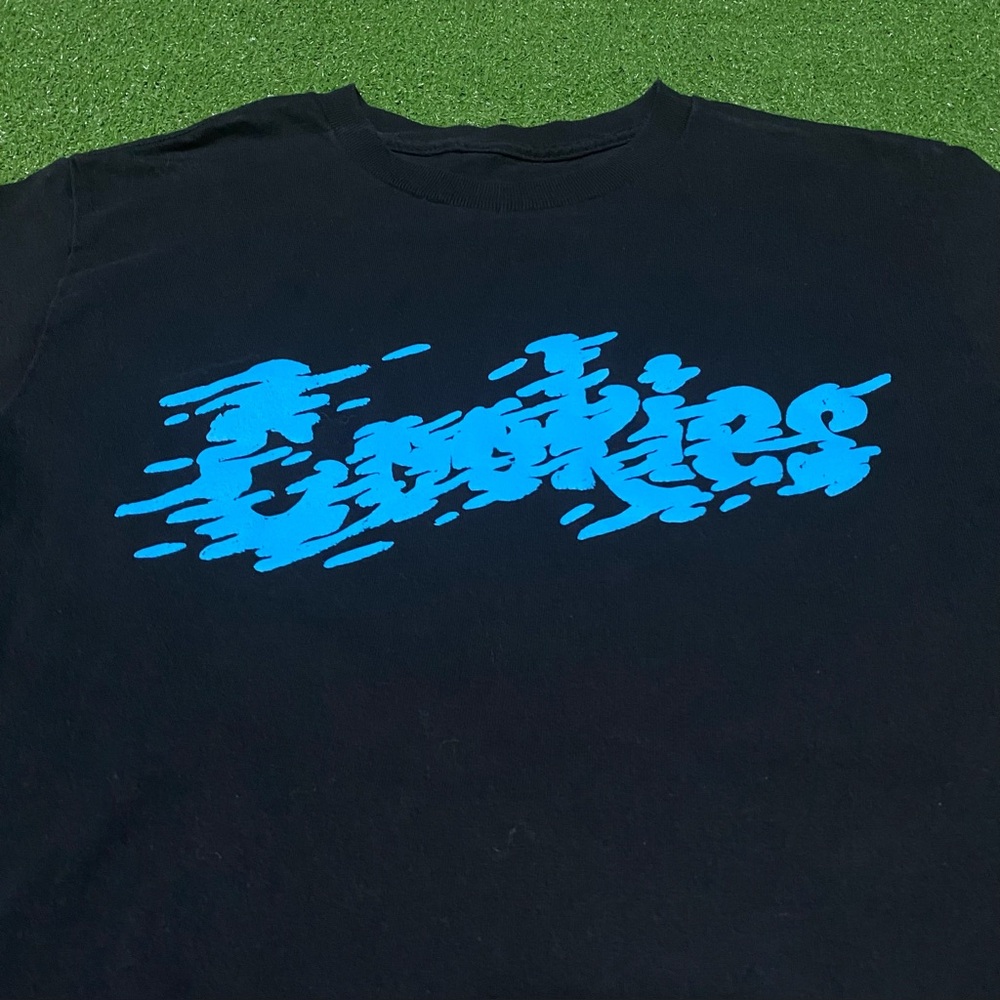 Cookies SF Blue Cloud Logo T-Shirt Men's Small Black Graphic Tee